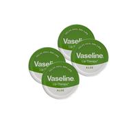 Vaseline Lip Therapy Petroleum Jelly, Aloe Vera 20gm Hydrating Lip Balm, 4 Pack in White