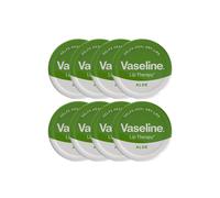 Vaseline Lip Therapy Petroleum Jelly, Aloe Vera 20Gm Hydrating Lip Balm, 8 Pack In White White