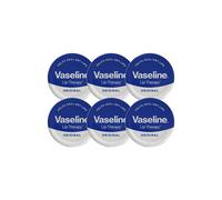 Vaseline Lip Therapy Petroleum Jelly, Original 20Gm Hydrating Lip Balm, 6 Pack In White White