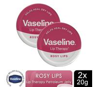 Vaseline Lip Therapy Petroleum Jelly, Rosy Lips, 2 Pack, 20gm
