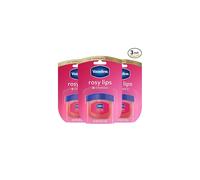 Vaseline Lip Therapy Rosy Lips 3-Pack - Moisturizing Lip Balm for Very Dry Lips in Mini Jars, 0.25 Oz. - Color: Pink
