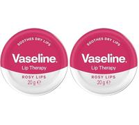 Vaseline Lip Therapy Rosy Lips Lip Balm Tin made with 3x purified petroleum jelly for dry lips 20 g (Pack of 2)