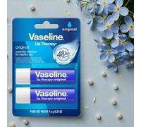 Vaseline Lip Therapy Stick - Original | 2 x 4.8g | Petroleum Jelly Lip Balm for Soft, Smooth, Protected Lips