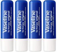 Vaseline Lip Therapy Stick | Original Petroleum Jelly Vaseline Lip Balm for Soft Lips | 4.8g each (4 Pack)