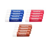 Vaseline Lip Therapy Stick with Petroleum Jelly | Lip Balm Set Collection | Original | Rosy Lips | Cocoa Butter, Pack of 12