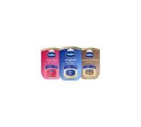 Vaseline Lip Therapy Variety 3-Pack - Original, Rosy Lips, Cocoa Butter Lip Balm Moisturizers in Mini Jars, 0.25 Oz Ea