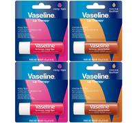 Vaseline Lip Therapy Variety 4-Pack - Rosy Lips + Cocoa Butter Moisturizing Lip Balm with Vitamin E 0.16 Oz Ea