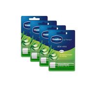 Vaseline Lip Therapy With Petroleum Jelly Balm Sticks, Aloe Vera 4g, 4 Pack