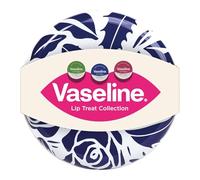 Vaseline Lip Treat Collection Gift Set with Aloe Rosy and Original Lip Therapy Balms in Decorative Tin Box for Dry Lips Care and Daily Moisture