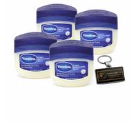 Vaseline Original Protecting Jelly 100ml x4 + Omoge Key Ring | Multi-Purpose Skin Moisturiser, Dry Skin Barrier Care, Family Value Pack, Travel Size Petroleum Jelly