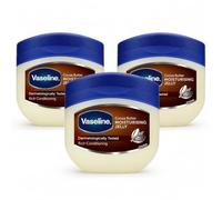 Vaseline Petroleum Jelly Cocoa Butter 250ml x 3 for Dry Skin Body and Lips | Dermatologically Tested Locks In Moisture
