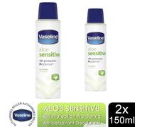 Vaseline ProDerma Aloe Sensitive Antiperspirant Deodorant Spray 150ml, 2 Pack