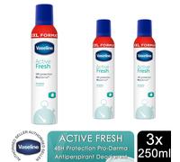 Vaseline Sensitive Anti-Perspirant Deodorant Spray Fresh & Dry 250ml, 3 Pack