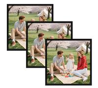 Vasemouh 30x30cm Photo Frame Pack of 3, Black Square 12x12 Picture Frame, Tabletop or Wall Hanging for Home, Gallery or Office Decor
