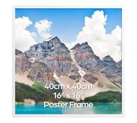 Vasemouh 40x40 cm Picture Frame White, Square 16x16 Inch Photo Frame, Single Poster Frame Horizontal or Vertical Wall Mounting for Home, Office, Gallery