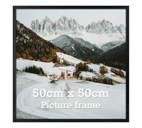 Vasemouh 50x50 cm Picture Frame Black, Square Photo Frame, Single Poster Frame Horizontal or Vertical Wall Mounting for Home, Office, Gallery