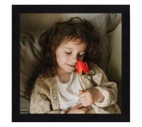 Vasemouh 6x6 Photo Frame Black, Single 6 x6 Square Picture Frame Horizontal or Vertical Wall Mounting and Tabletop Display for Home, Office, Gallery