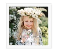 Vasemouh 6x6 Photo Frame White, Single 6 x6 Square Picture Frame Horizontal or Vertical Wall Mounting and Tabletop Display for Home, Office, Gallery