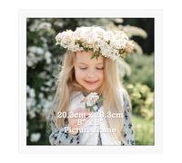 Vasemouh 8x8 Photo Frame White, Single 8 x 8 Square Picture Frame Horizontal or Vertical Wall Mounting and Tabletop Display for Home, Office, Gallery