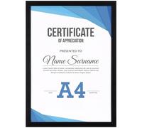 Vasemouh A4 Photo Frame Black, Single A4 Picture Frame Horizontal or Vertical Wall Mounting and Tabletop Display for Home, Office, Gallery