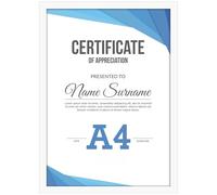 Vasemouh A4 Photo Frame White, Single A4 Picture Frame Horizontal or Vertical Wall Mounting and Tabletop Display for Home, Office, Gallery