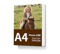 Vasemouh Photo Paper A4 200 GSM, A4 Photo Paper 100 Sheets with Premium High Glossy for Inkjet Printer