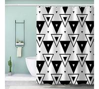 VASENA 3d Shower Curtain Geometric Bohemian Bathroom Curtain Anti Mould Waterproof Personalized Funky Shower Curtain with Weighted Hem with Hooks 200x200 cm