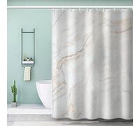 VASENA Marble Shower Curtain Long 200x220 cm 3D Printed Geometric Patterns Shower Curtain Luxury Waterproof Quick Dry Bath Curtains for Shower with Rust Proof Eyelets