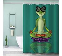 VASENA Shower Curtain Frog Cute Cartoon Green Bath Curtain 3D Printed Mould Proof Bath Curtains for Shower Polyester Shower Curtains 180x180 cm