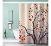 VASENA Shower Curtain Oriental Style Plum Blossom Flower Bath Curtain 3D Printed Mould Proof Bath Curtains for Shower Polyester Shower Curtains 180x180 cm