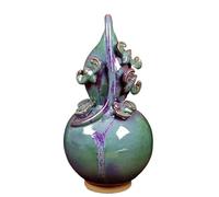 Vases Ceramic vases, Jun porcelain vases home living room new Chinese Jun kiln ceramics crafts gourd ornaments five blessings(Green)