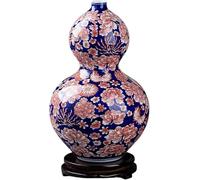 Vases China Style Decorative Classic Ceramic Vases for Art Decoration Chinese Retro Porcelain with Peony Painting 32.6×19.6cm