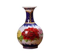Vases for Centerpieces Ceramic Vase New Chinese Retro Hand-Painted Blue and White Porcelain Vases Large Flat Stoneware Decor Desktop Flower Vase Home Decorative Vase Minimalism Counter Elegant