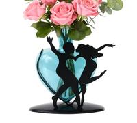 Vases for Centerpieces - Heart-Shaped Romantic Floral Holder | Glass Vases with Dancing Couple Stand for Flowers,for Gardens Office Coffee Table Wedding Home Living Room