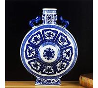 Vases for Decor Ceramic Vase Classical Retro Porcelain Flower Chinese Chinese-Style Export Blue and White Decoration Home Living Room Entrance Square Bottle Character