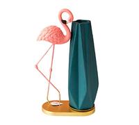 Vases for Decor Flower Vase Ceramic Vase Nordic Creative Flamingo Resin Vases Tabletop Wedding Christmas Decorative Metal Vase Home Decorations Vase for Flowers (Color : Green-B)
