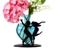 Vases for Flowers, Heart-Shaped Romantic Flower Holder, Flower Vases with a Stand with a Dancing Couple for Table Decoration, for Home, Living Room, Kitchen, Dining Room, Bedroom, Office, Gardens