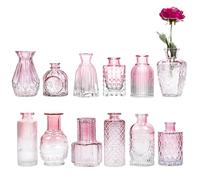 Vases for Table Decoration as a Centrepiece, Decorative Plant Holder for Home Decoration, Clear Bud Vases, for Dining Room, Living Room, Kitchen, Bathroom, Office, Farmhouse, Restaurant and Birthday