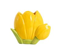 Vases Tulip Shaped Vase, Ceramic Cute Tulip Flowers Vases Modern Art Texture Vase Ceramic Flowers Vase Tulipiere Flower Vases For Bouquet(Yellow)