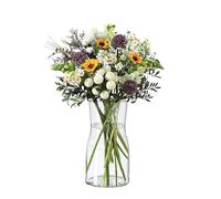 Vases, Vase Flowers Glass, Ledoir Modern 17cm 6.7 Inch Tall Modern Essentials 0.8L Clear Living Room Round Flower Jug Pampas Decor Simplistic Gifting Flowera Tulip Rose