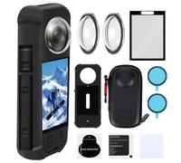 Vasgather Insta 360 X3 Kit: Silicone Protective Cover, Screen Protectors, Camera Case, Lens Guard (Silicone, High Water Resistance)