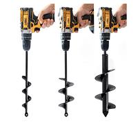 VASGOR Set 3 (1.6x12", 2.6x12", 3.5x12") Auger Drill Bit for Planting - Easy Planter Garden Auger - Bulb & Bedding Plant Augers - Posthole Digger for 3/8” Hex Drive Drill