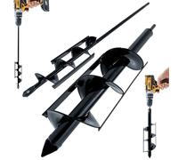 VASGOR Set of 2 (1.6"x16" & 3.5"x16") Auger Drill Bit for Planting - Garden Post Hole Digger for Drill - Heavy Duty Earth Auger with Dual Side Blades for Clean Straight Holes (Set of 2)
