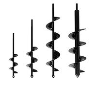 VASGOR Set of 4 (1.6x9, 2.4x12, 3.2x16, 4x16) Auger Drill Bit for Planting - Easy Planter Garden Auger - Bulb & Bedding Plant Augers - Posthole Digger for 3/8” Hex Drive Drill