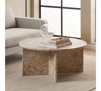vashon marble round coffee table in brown