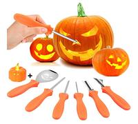 VASIN Halloween Pumpkin Carving Set, Pumpkin Carving Set, Professional Stainless Steel Halloween Pumpkin Carving Tools 6 Piece Pumpkin Carving Set DIY Halloween Decoration for Kids and Family