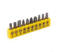 Vasiumic 10 Pcs Electric Screwdriver Bit Set with 1/4 Inch Hex Shank Flat Head, and Cross Screws Compatible with Drills and Hand Tools for Electronic and Mechanical Repair(Yellow)