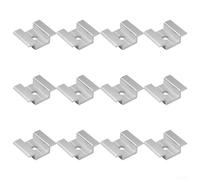Vasiumic 12 Pack Solar Panel Mounting Clips Medium Voltage Rail System Secure Fasteners Silver Aluminum Alloy Brackets Photovoltaic Installation(12PCS)