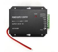 Vasiumic 12V 3A Entrance Supply with Adjustable Delay 0-15 Seconds, Housing Transformer Single or Dual Door Control Systems, Overcurrent and(Black)