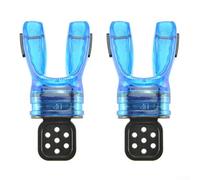 Vasiumic 2 Pack Moldable Regulator Mouthpiece for Scuba Diving, Food-Grade Silicone Snorkel Bite with Double Anti-Leak Design, Compatible with Most Stan(BLUE)